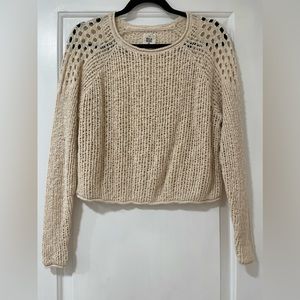 Billabong long sleeve crochet top